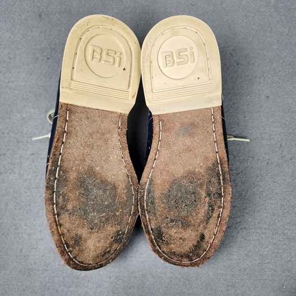 BSI Women’s Size 7.5 Leather Bowling Shoes Navy White Lace Up Rental Style - Picture 9 of 9